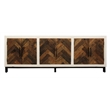 Bayside 6-Door Sideboard with Solid Wood Frame Multi-Color 2-Tone Finish