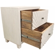 Brassica 2-Drawer Nightstand on Solid Wood Frame in White Washed Finish