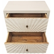 Brassica 2-Drawer Nightstand on Solid Wood Frame in White Washed Finish