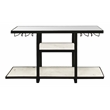 Orlando Jonah Marble and Glass Bar Console with Wine Glass Holders in Black