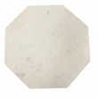 Orlando Pillar Solid Wood Octagonal Side Table with Marble Top in Ivory