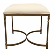 Honeyville Stool with Ivory Fabric Cushion Top and Antique Brass Base