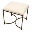 Honeyville Stool with Ivory Fabric Cushion Top and Antique Brass Base