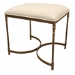 Honeyville Stool with Ivory Fabric Cushion Top and Antique Brass Base
