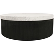 Redondo Jameson Marble Top Cocktail Table with Solid Wood Base in Black