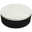 Redondo Jameson Marble Top Cocktail Table with Solid Wood Base in Black