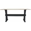 Orlando Marina Console Table with Marble Top and Solid Wood Base in Black