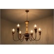 Flore Pendant Lighting Fixture on Vintage Cast Iron Finished in Gold