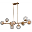 Lillian Pendant Lighting Fixture on Cast Iron with Brass Finish