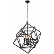 Liam Pendant Lighting Fixture with Cast Iron Frame in Black and Brass Finish