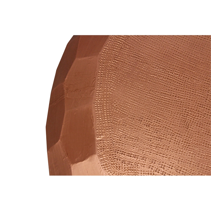 Orlando Kaleido Metal Coffee Table with Hexagonal Stamps on the Side in Copper