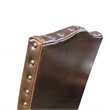 Leather Upholstered Solid Wood High Back Dining Chair in Chestnut