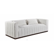 Upton Sofa with 2 Toss Pillows Upholstered in Ivory Multi-Weave Fabric