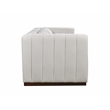 Upton Sofa with 2 Toss Pillows Upholstered in Ivory Multi-Weave Fabric