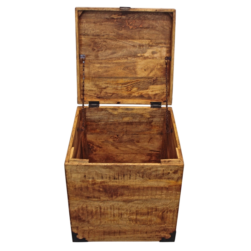 Golden Mateo Solid Wood Trunk End Table in Natural