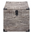 Golden Mateo Solid Wood Trunk End Table in Gray
