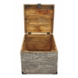 Golden Mateo Solid Wood Trunk End Table in Gray