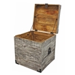 Golden Mateo Solid Wood Trunk End Table in Gray