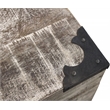 Golden Mateo Solid Wood Trunk End Table in Gray