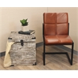 Golden Mateo Solid Wood Trunk End Table in Gray