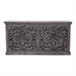 Carter Flores 4-Door Sideboard in Distressed Gray Finish on Mango Solid Wood