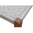 Benches in Teak Solid Wood with Ivory Jute Upholstered Seat - Set of 2