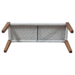 Benches in Teak Solid Wood with Ivory Jute Upholstered Seat - Set of 2
