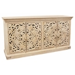 Carter Flores 4-Door Sideboard in Distressed White Finish on Mango Solid Wood