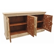 Carter Flores 4-Door Sideboard in Distressed White Finish on Mango Solid Wood