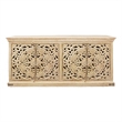 Carter Flores 4-Door Sideboard in Distressed White Finish on Mango Solid Wood