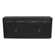 Fernious 4 Drawer 4 Door Sideboard in Dark Gray Finish on Mango Solid Wood