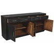 Fernious 4 Drawer 4 Door Sideboard in Dark Gray Finish on Mango Solid Wood