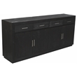 Fernious 4 Drawer 4 Door Sideboard in Dark Gray Finish on Mango Solid Wood