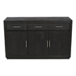Fernious 3 Drawer 3 Door Sideboard in Dark Gray Finish on Mango Solid Wood