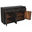 Fernious 3 Drawer 3 Door Sideboard in Dark Gray Finish on Mango Solid Wood