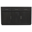 Fernious 3 Drawer 3 Door Sideboard in Dark Gray Finish on Mango Solid Wood