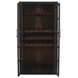 Fernious Tall Wine Cabinet in Dark Gray Finish on Mango Solid Wood