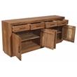 Fernious 4 Drawer 4 Door Sideboard in Natural Finish on Mango Solid Wood