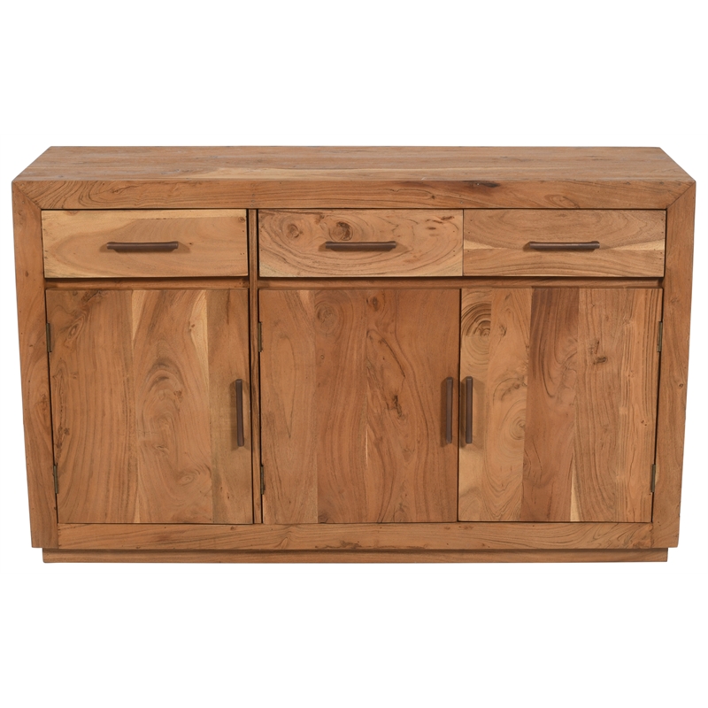 Fernious 3 Drawer 3 Door Sideboard in Natural Finish on Mango Solid Wood