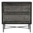 Sarah 2 Drawer Nightstand in Mango Solid Wood Antique Brown Finish on Iron Base