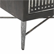 Sarah 2 Drawer Nightstand in Mango Solid Wood Antique Brown Finish on Iron Base