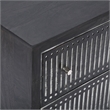 Sarah 2 Drawer Nightstand in Mango Solid Wood Antique Brown Finish on Iron Base
