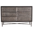 Sarah 6 Drawer Chest in Mango Solid Wood Antique Brown Finish on Forged Iron
