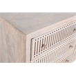 Sarah 6 Drawer Chest in Mango Solid Wood Brushed Ivory Finish on Forged Iron