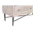 Sarah 6 Drawer Chest in Mango Solid Wood Brushed Ivory Finish on Forged Iron