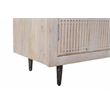 Sarah 4-Door Media Cabinet in Transitional Ivory Finish Solid Wood on Iron Base