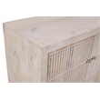 Sarah 4-Door Media Cabinet in Transitional Ivory Finish Solid Wood on Iron Base