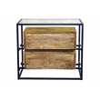 Redondo Tatum Mango Solid Wood 2-Drawer Nightstand in Natural on Iron Frame