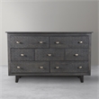 Gridley Hand-Carved 7-Drawer Dresser on Mango Solid Wood in Gray Wash