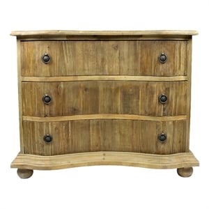 Manhattan Beach Barlow 3-Drawer Chest on Old Pine Solid Wood in Natural